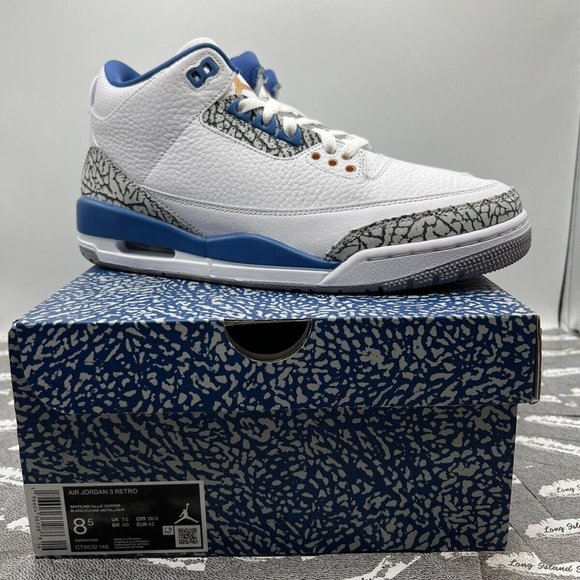 Nike Air Jordan 3 Retro Wizards White True Blue Copper
